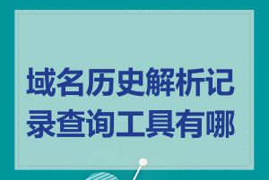 域名历史解析记录查询工具有哪些