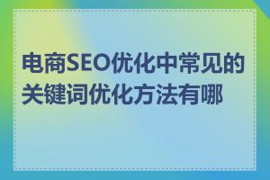 电商SEO优化中常见的关键词优化方法有哪些