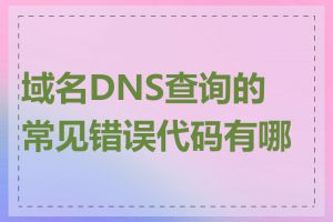 域名DNS查询的常见错误代码有哪些