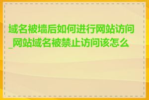 域名被墙后如何进行网站访问_网站域名被禁止访问该怎么做