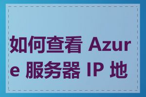 如何查看 Azure 服务器 IP 地址