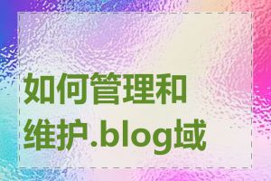 如何管理和维护.blog域名