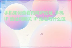 手机如何查看内网IP地址_手机 IP 地址和网关 IP 地址有什么区别