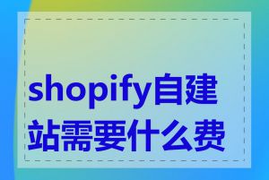 shopify自建站需要什么费用