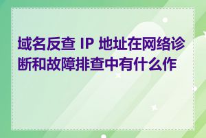 域名反查 IP 地址在网络诊断和故障排查中有什么作用