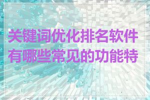 关键词优化排名软件有哪些常见的功能特点