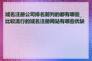 域名注册公司排名前列的都有哪些_比较流行的域名注册网站有哪些优缺点