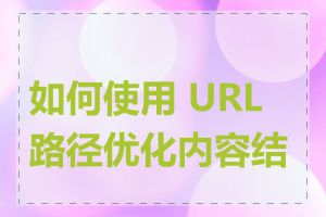 如何使用 URL 路径优化内容结构