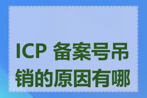 ICP 备案号吊销的原因有哪些