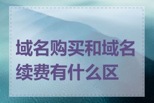 域名购买和域名续费有什么区别