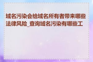 域名污染会给域名所有者带来哪些法律风险_查询域名污染有哪些工具