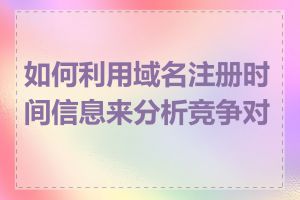 如何利用域名注册时间信息来分析竞争对手