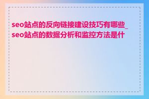 seo站点的反向链接建设技巧有哪些_seo站点的数据分析和监控方法是什么