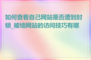 如何查看自己网站是否遭到封锁_被墙网站的访问技巧有哪些