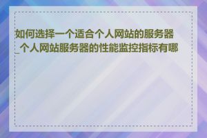 如何选择一个适合个人网站的服务器_个人网站服务器的性能监控指标有哪些