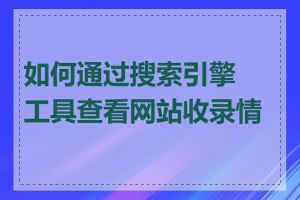 如何通过搜索引擎工具查看网站收录情况