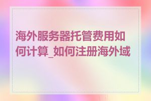 海外服务器托管费用如何计算_如何注册海外域名