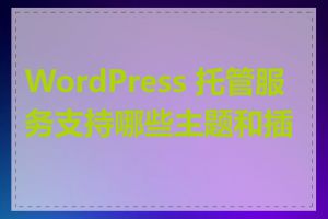 WordPress 托管服务支持哪些主题和插件