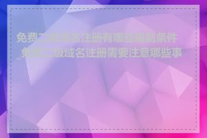 免费二级域名注册有哪些限制条件_免费二级域名注册需要注意哪些事项