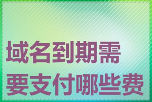 域名到期需要支付哪些费用