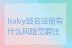 baby域名注册有什么风险需要注意