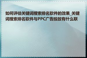 如何评估关键词搜索排名软件的效果_关键词搜索排名软件与PPC广告投放有什么联系