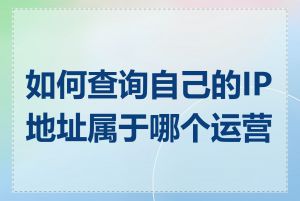 如何查询自己的IP地址属于哪个运营商