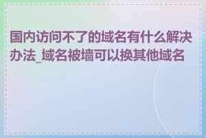 国内访问不了的域名有什么解决办法_域名被墙可以换其他域名吗