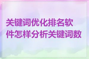 关键词优化排名软件怎样分析关键词数据