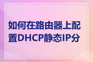 如何在路由器上配置DHCP静态IP分配