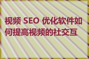 视频 SEO 优化软件如何提高视频的社交互动