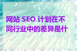 网站 SEO 计划在不同行业中的差异是什么