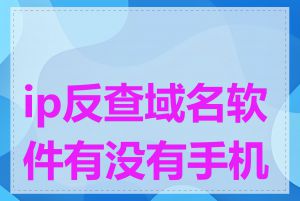 ip反查域名软件有没有手机版