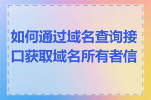 如何通过域名查询接口获取域名所有者信息