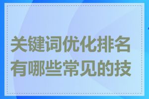 关键词优化排名有哪些常见的技巧