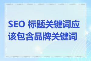 SEO 标题关键词应该包含品牌关键词吗