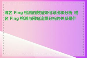 域名 Ping 检测的数据如何导出和分析_域名 Ping 检测与网站流量分析的关系是什么