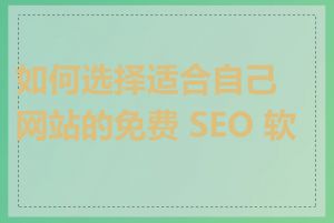 如何选择适合自己网站的免费 SEO 软件