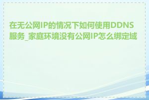 在无公网IP的情况下如何使用DDNS服务_家庭环境没有公网IP怎么绑定域名