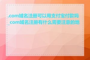 .com域名注册可以用支付宝付款吗_com域名注册有什么需要注意的地方