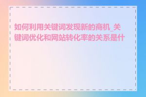 如何利用关键词发现新的商机_关键词优化和网站转化率的关系是什么