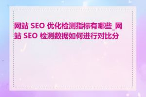 网站 SEO 优化检测指标有哪些_网站 SEO 检测数据如何进行对比分析