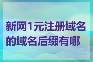 新网1元注册域名的域名后缀有哪些