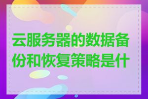 云服务器的数据备份和恢复策略是什么