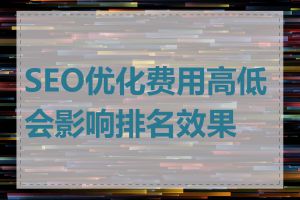 SEO优化费用高低会影响排名效果吗