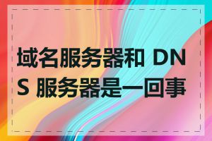 域名服务器和 DNS 服务器是一回事吗