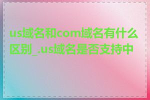 us域名和com域名有什么区别_.us域名是否支持中文