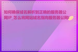 如何确保域名解析到正确的服务器公网IP_怎么将网站域名指向服务器公网IP