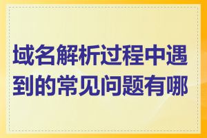 域名解析过程中遇到的常见问题有哪些