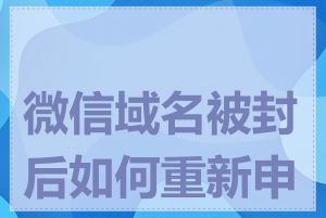 微信域名被封后如何重新申请